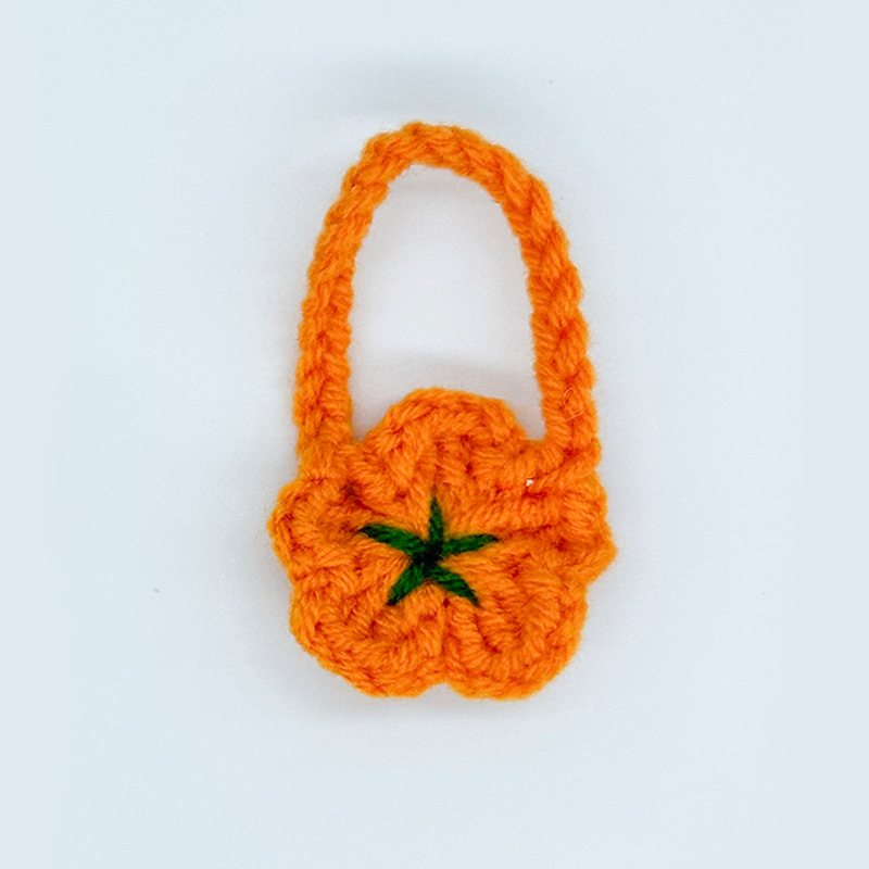 오렌지색 오각형 꽃 가방