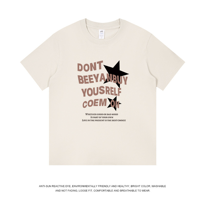 夏のメンズプリント新作半袖Tシャツ、アメリカンレトロ純綿ゆったりトップス、トレンドブランドストリートTシャツ|undefined