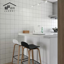 全瓷瓷砖加厚版小白砖150x150卫生间厨房地墙砖黑白灰小方砖粉色
