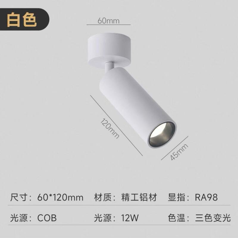 明装叠可调角度极简中古风锈钢电镀led家用背景墙防眩射灯|undefined