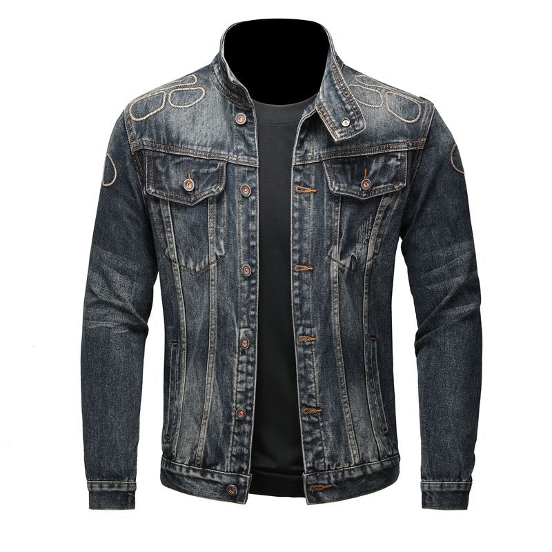 Giacca di jeans uomo stile casual loose lavato per primavera_voghion.com