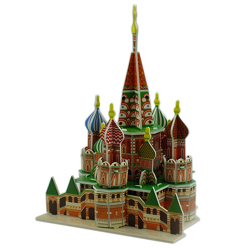 Extra Large St. Vassili cathedral model 3d three-dimensional cardboard building puzzle game block toy
