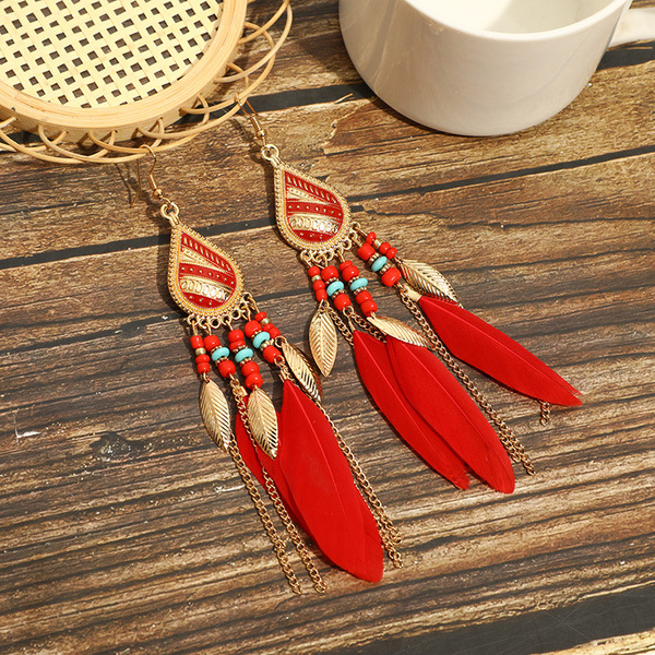 high quality long earrings with tassels
