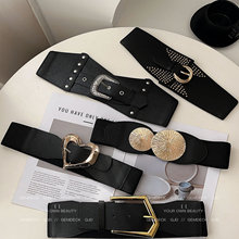 秋冬金色金属针织棉麻腰带女2025新款高级感配裙子松紧宽腰封配饰