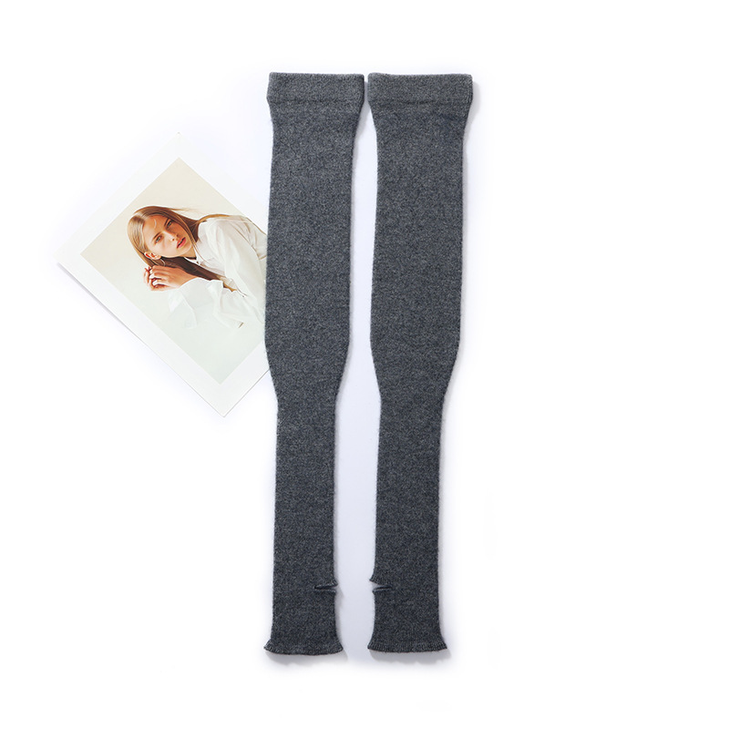 Long knitted cashmere compression socks, elastic socks, over-the-knee leg warmers, knee protectors, long compression socks for cold protection and warmth