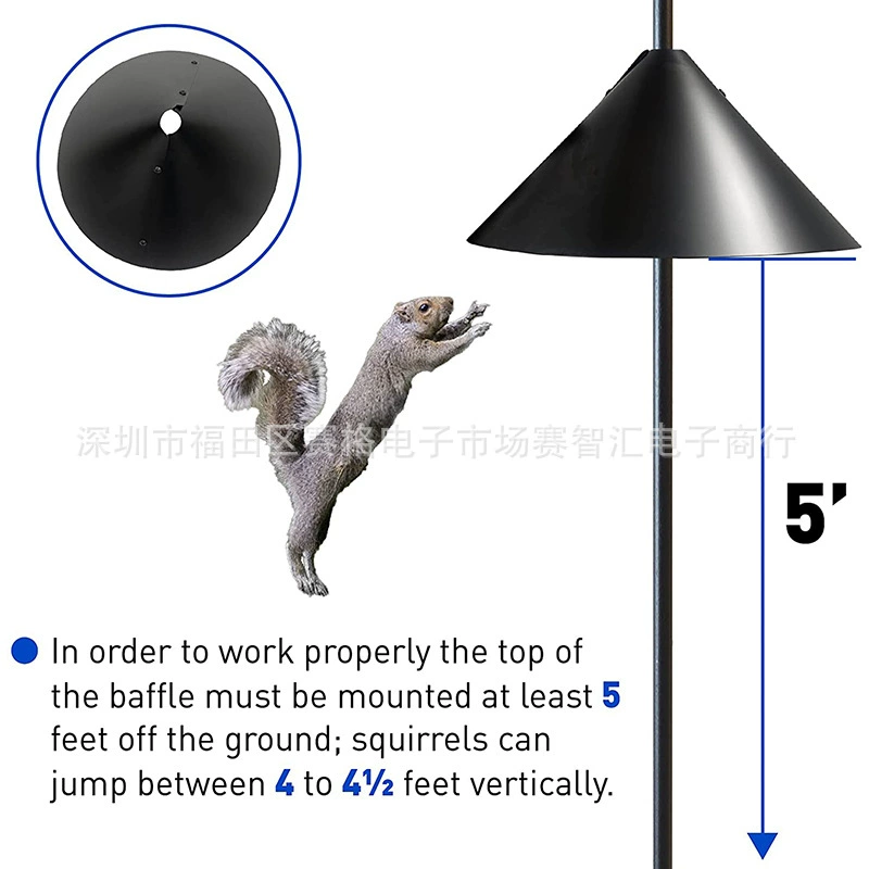 2024 Anti -pine baffle feeder hood surrounding the pine rats partition integrated metal squirrel cover suspension decoration