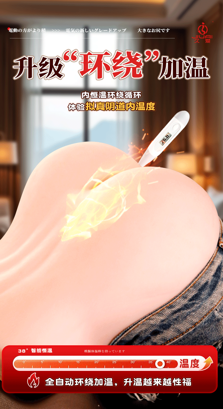 Jiuai Peach Sister Inverted Mold Butt Masturbator, TPE Manual Male Sex Toy — detail image 5