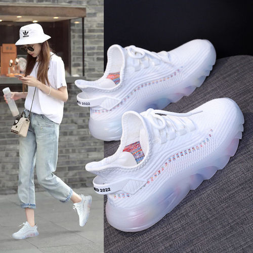 Running shoes  spring and summer new breathable soft sole shock absorbing running shoes versatile lightweight fitness mesh women's shoes