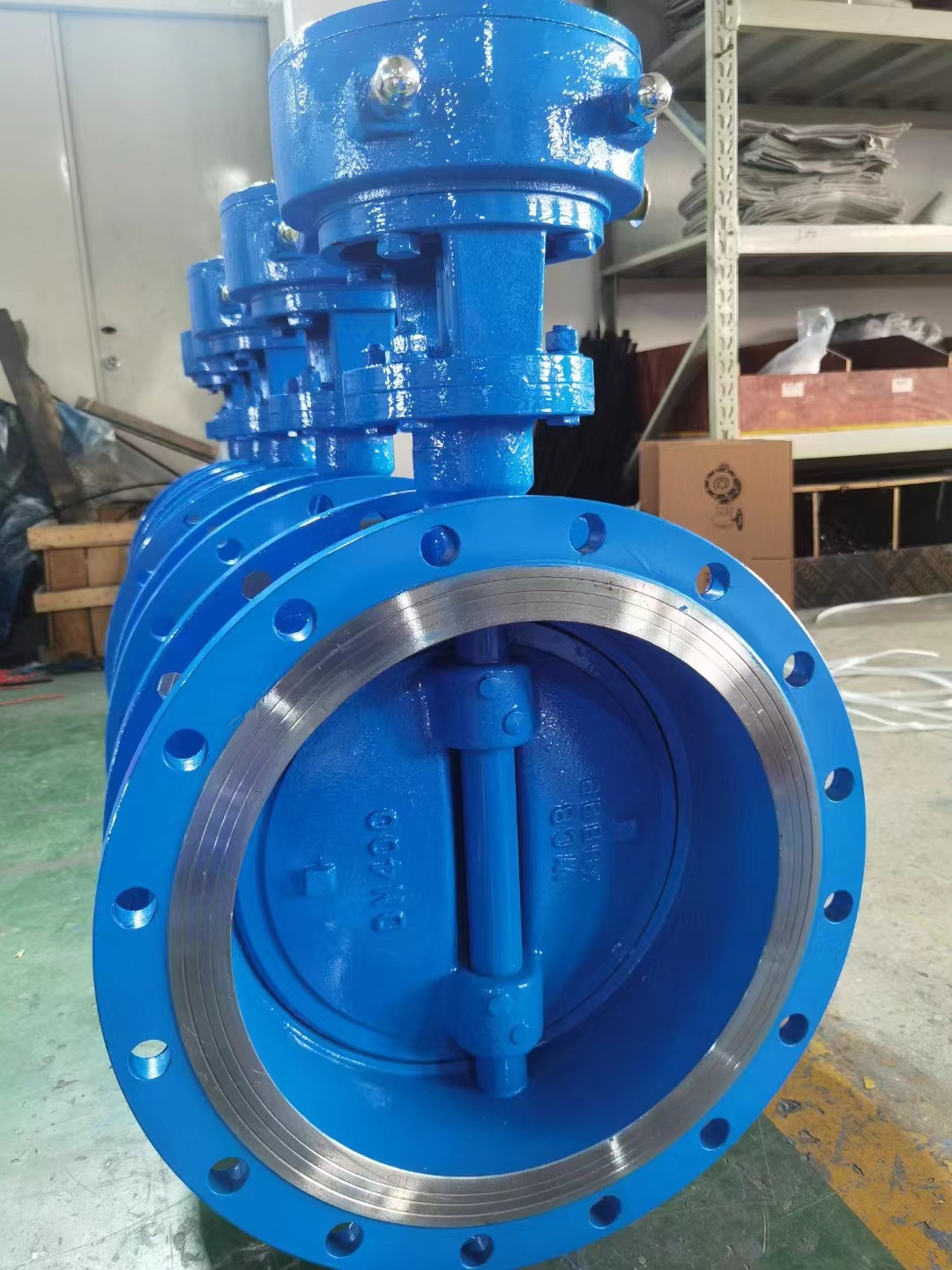 D343H-16P不绣钢法兰蜗轮碟阀DN450不锈钢304三偏心涡轮蝶阀DN500