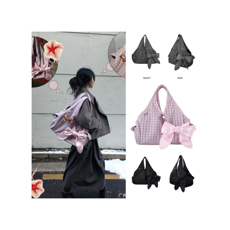 Korean-style SIWEOL large-capacity shoulder bag, bow-tote bag, women's commuter crossbody bag, fashionable and unique handbag