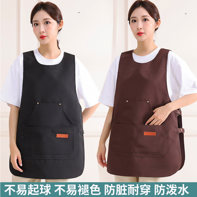 New Fashion Vest Canvas Kitchen Apron Household Apron Anti-Fouling Milk Tea Catering Work Clothes Printed for Men and Women New Fashion Vest Canvas Kitchen Apron Household Apron Anti-Fouling Milk Tea Catering Work Clothes Printed for Men and Women