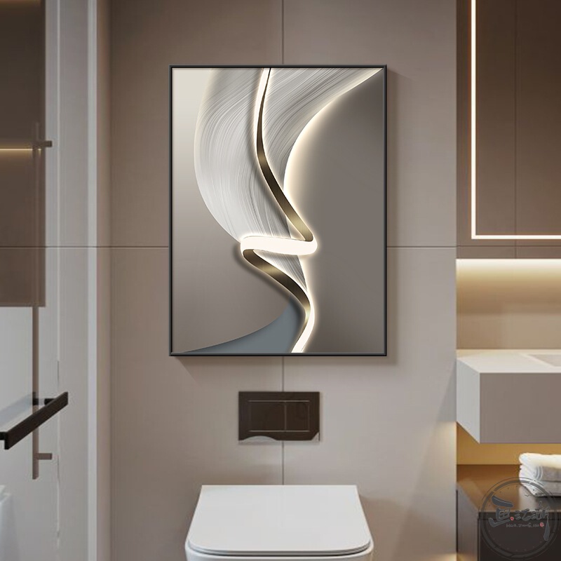 Bathroom Hanging Painting Accessible Luxury Art Hotel Bathroom Bathroom Decoration Painting Waterproof High-End Toilet Cover-Up Mural