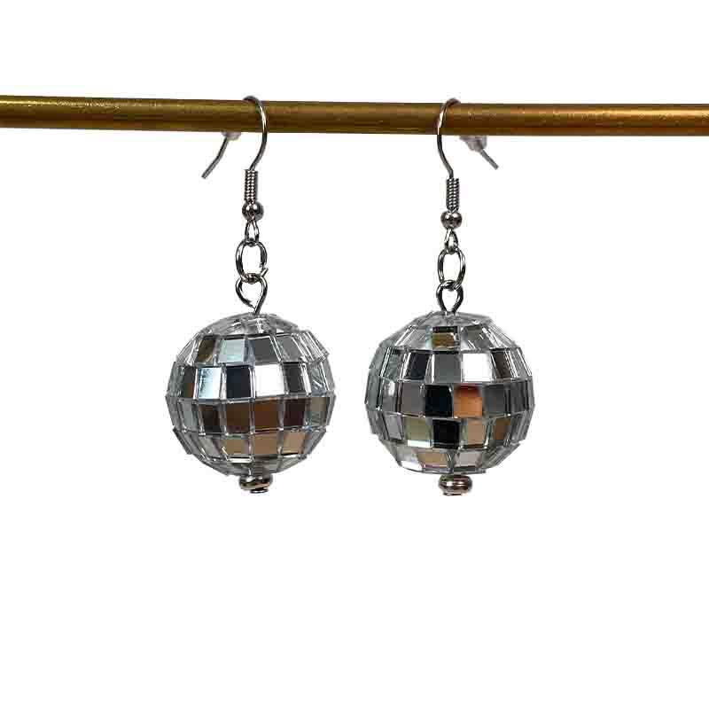 Pendientes bola de discoteca pendientes bola láser 2024 nuevos pendientes de bola de mosaico de Amazon transfronterizo