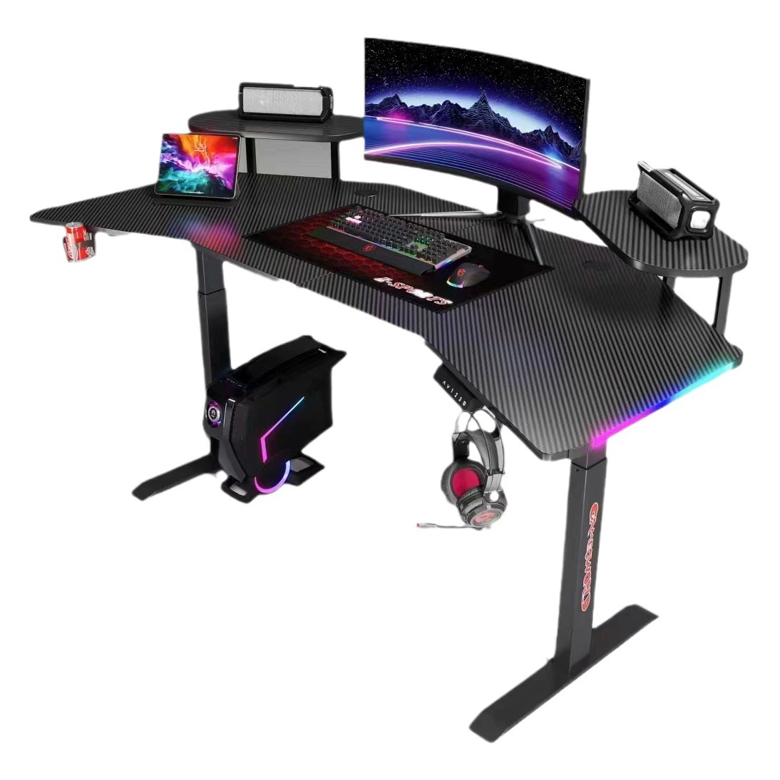 Интеллектуальный Электрический подъемный стол Kai Long Di, супер большой стоячий анкер из углеродного волокна Live BGR E-Sports, подъемный стол