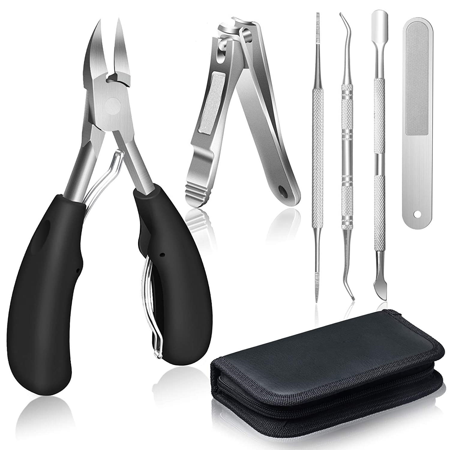 Pedicure Knife Set Stainless Steel Nail Groove Pliers Large Nail Clipper Gray Nails Dead Skin Scissors Manicure Tool Set