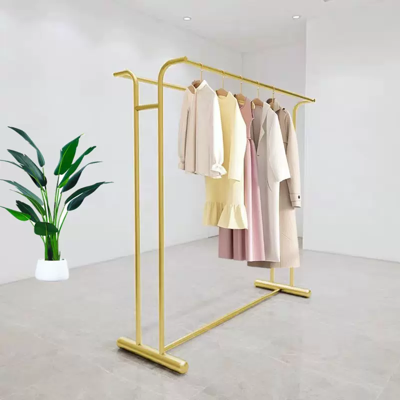 服装店展示架女装中岛架简约童装中间货架双排落地双杠侧挂衣架