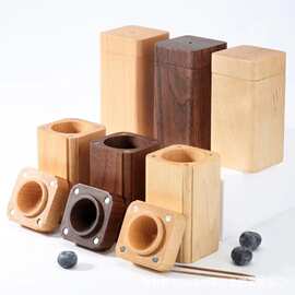 木制牙签盒牙签收纳盒桌面摆台式牙签存储盒胡桃木牙签存放盒