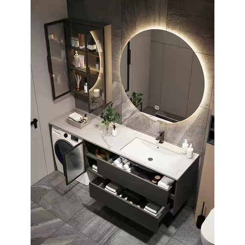 A947 bathroom washing machine cabinet bathroom cabinet combination slate ceramic basin integrated basin wash basin package installation