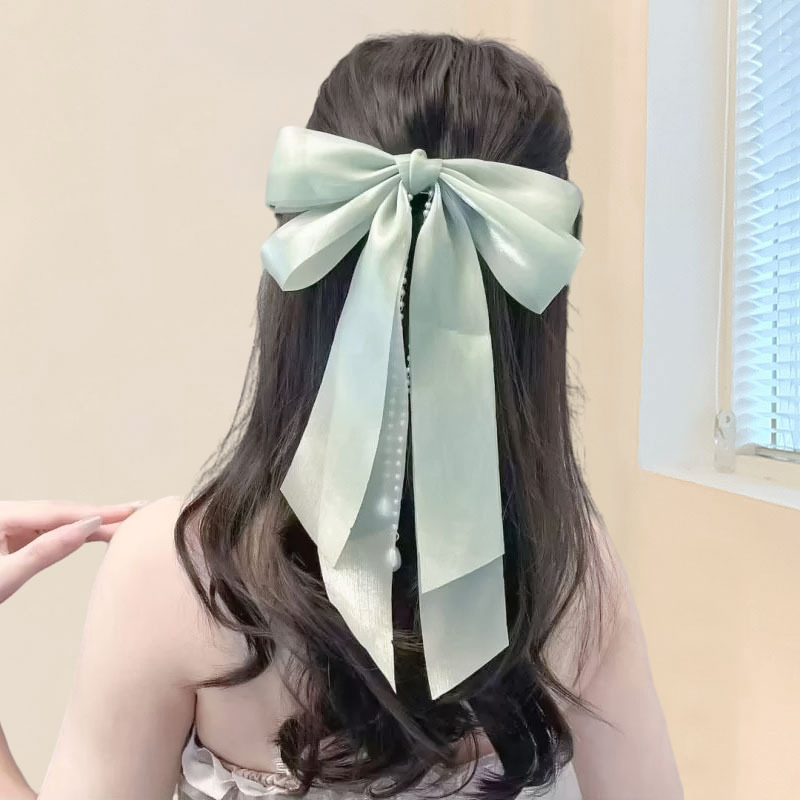 新款韓國蝴蝶髮夾頭飾女款彈簧夾蝴蝶結小眾高級感ins髮飾女批發