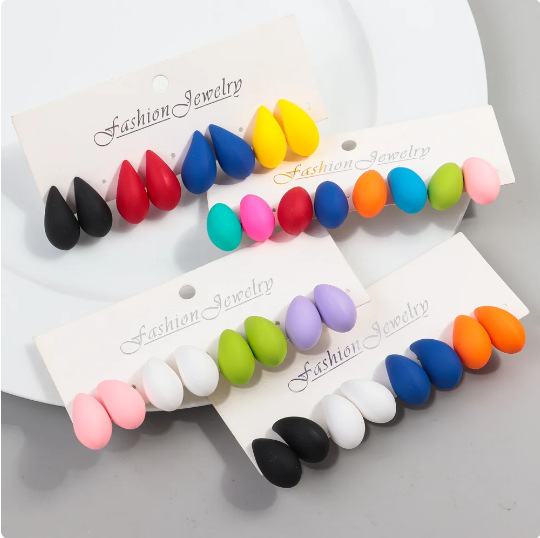 25g Weight Ear Studs Classification 1 Pair Quantity Daily Occasion Acrylic Material Water Droplets Pattern Women's Gender Plating Design IG Style, Classic Style Style 1 Pair IG Style Classic Style Water Droplets Plating Arylic Ear Studs 1