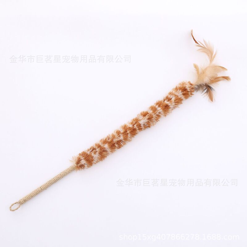 厂家直销猫咪玩具超长鸡尾羽毛逗猫棒互动铃铛耐咬鸡毛掸子逗猫棒|undefined