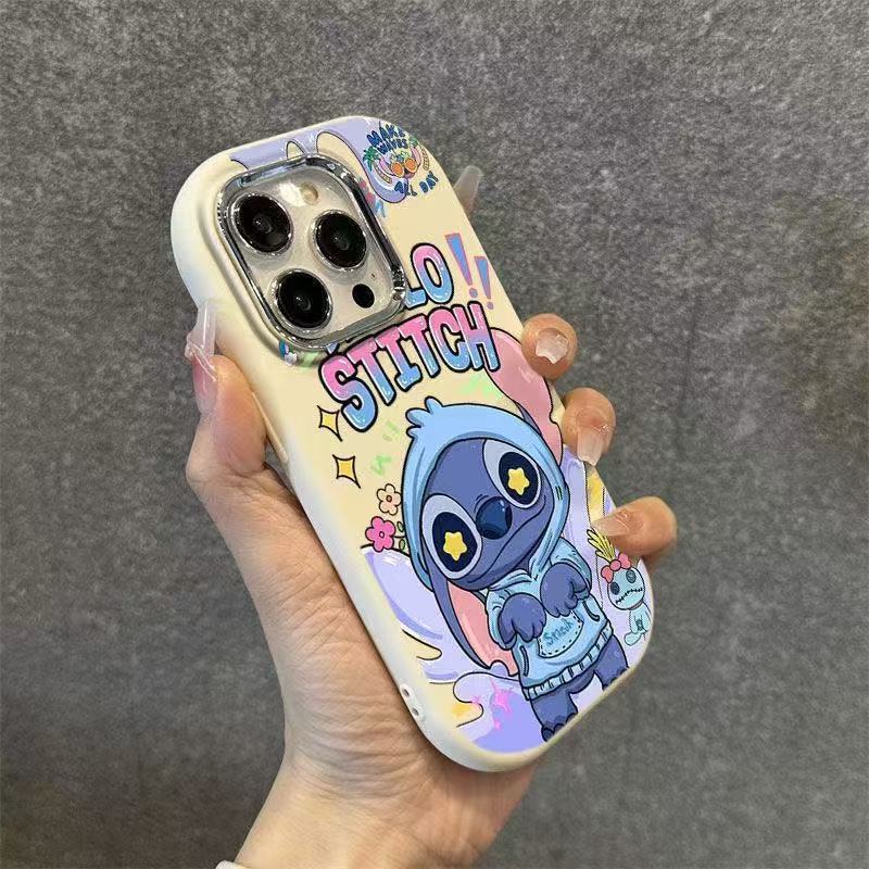 卡通史迪仔15pro适用iphone16promax手机壳苹果14pro欧美13可爱12