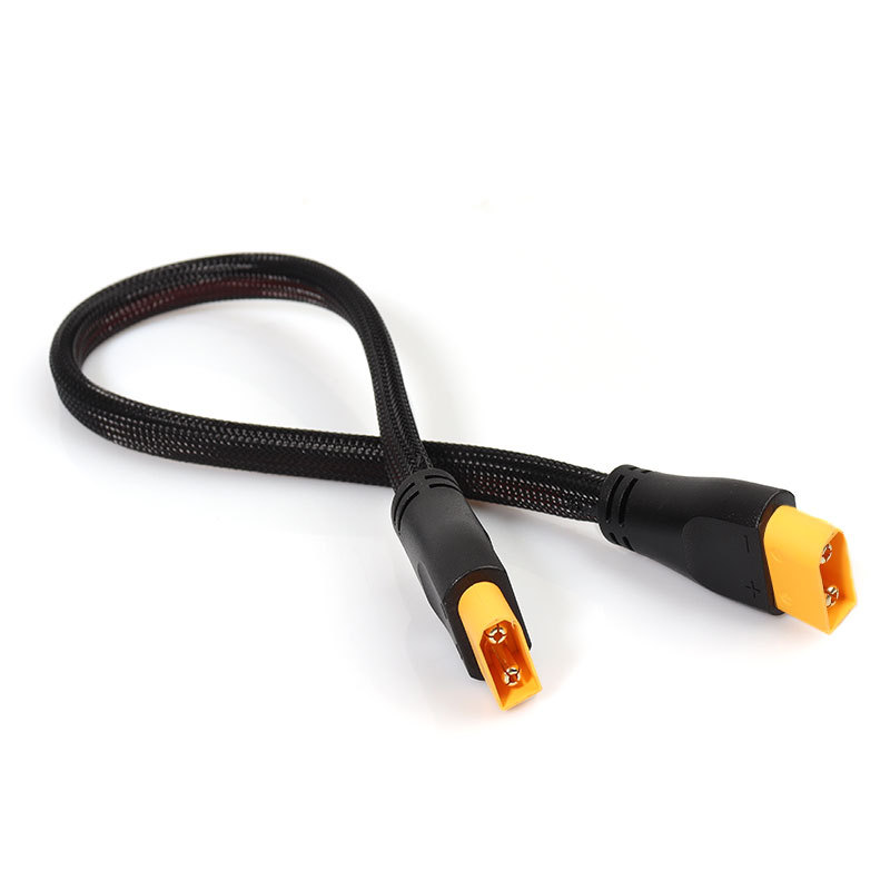 Electric Vehicle Xt90 High-Power Conversion Connector 8Awg 9Awg with Flame-Retardant Mesh Integrated Male-Female Extension Cable