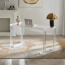书房办公桌现代简约透明书桌客厅创意悬浮餐桌卧室水晶化妆桌