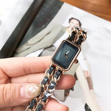 方形表链条编织带手表女配高档礼盒微商网红爆款经典女手表