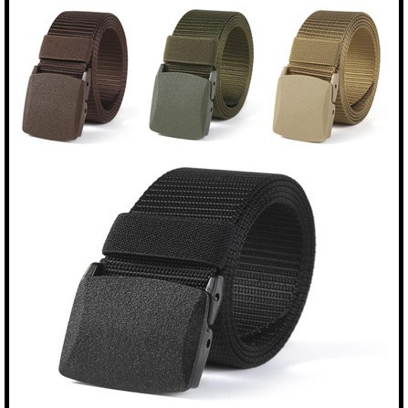 Cinturón de hebilla automática - Nylon y plástico, estilo militar, para entrenamiento, hombres y mujeres jóvenes