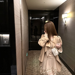 NAOAO 古早风衣 早秋王炸多搭老钱气质 大衣式中长款收腰风衣外套