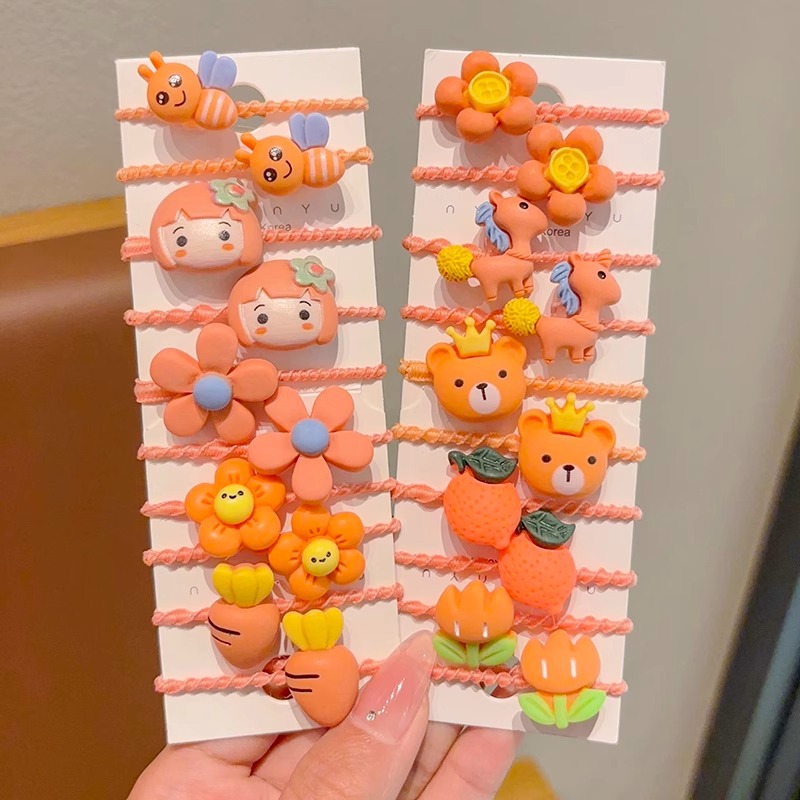 Cuerdas de cabello de banda de goma de color para bebés lindas caricaturas para niñas con un anillo de cabello para bebés de alta elasticidad cuerdas de pulgar