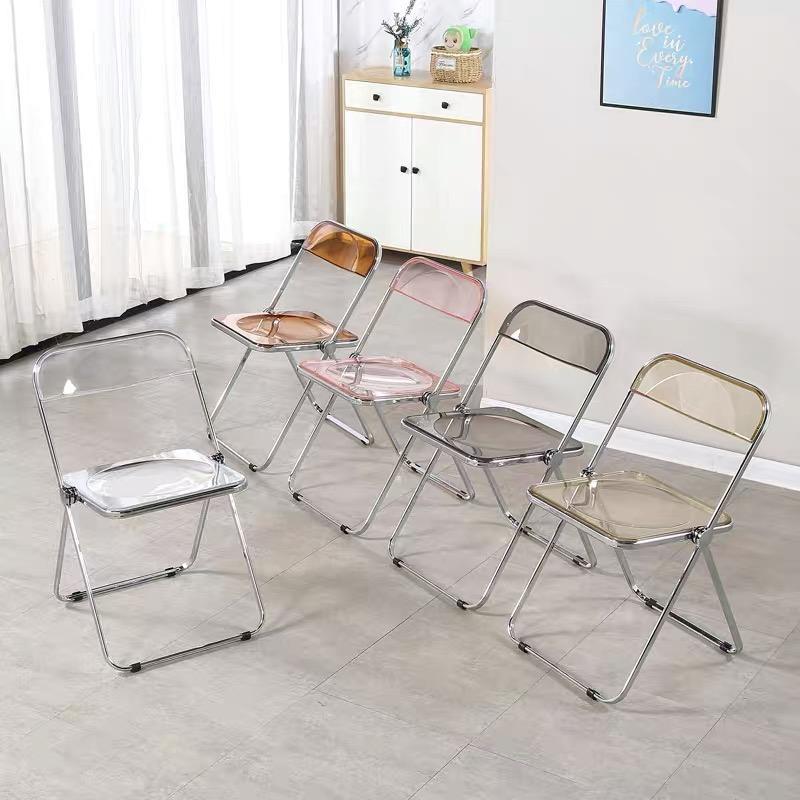Silla de comedor de acrílico personalizada para uso doméstico, silla plegable de plástico de alta gama para ocio al aire libre, silla de exportación transfronteriza image 3