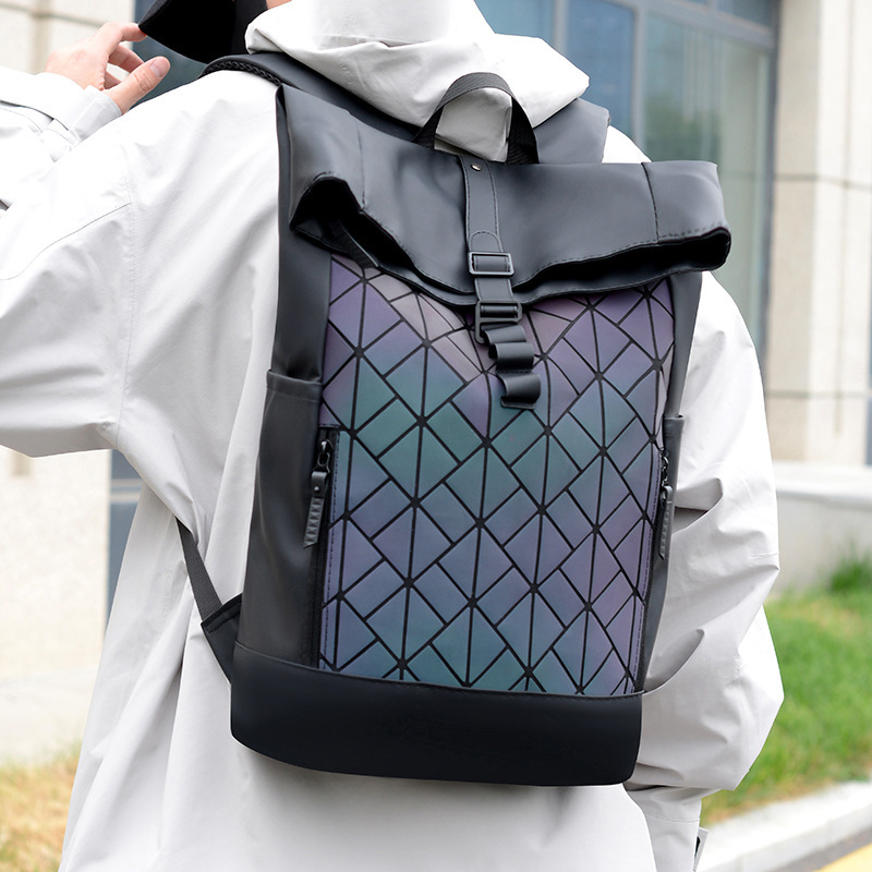 Cross-Border Backpack for Men, Roll-Top Outdoor Waterproof Computer Backpack, Large Capacity College Student Backpack, Work Commute Travel Cross-Border Backpack for Men, Roll-Top Outdoor Waterproof Computer Backpack, Large Capacity College Student Backpack, Work Commute Travel
