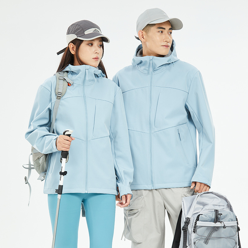 Kailas Stone の男性用と女性用の同じスタイルのソフトシェルジャケット、ベルベットの厚みのある単層防水ジャケット、ハイキングとサイクリングのジャケット、登山ジャケット|undefined