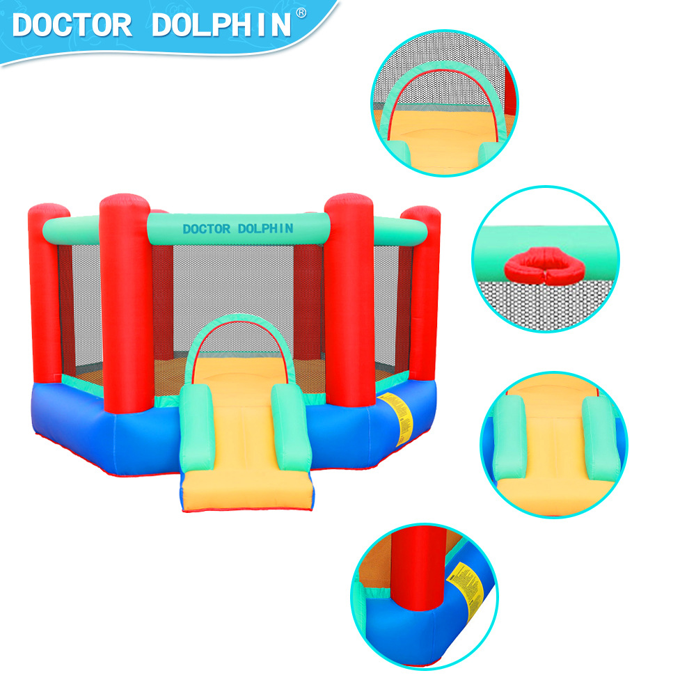 Doctor Delfín | Castillo inflable hexagonal para niños, castillo inflable para el hogar, castillo infantil, tobogán pequeño de juguete