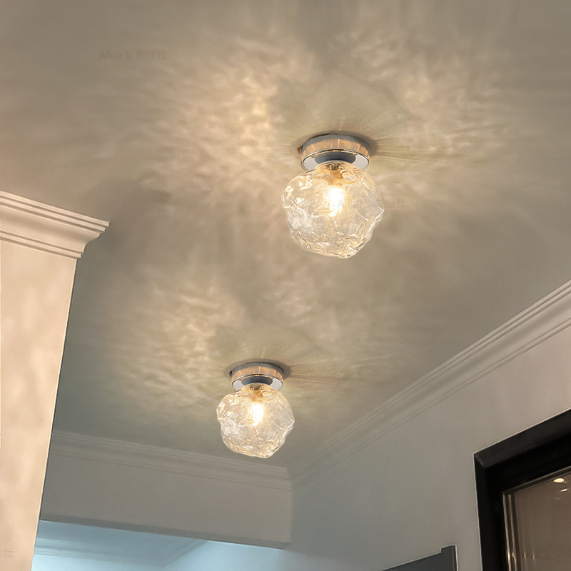 Ice Cube corridor aisle light Net red stone glass atmosphere creative home decoration Nordic light luxury Entrance Light