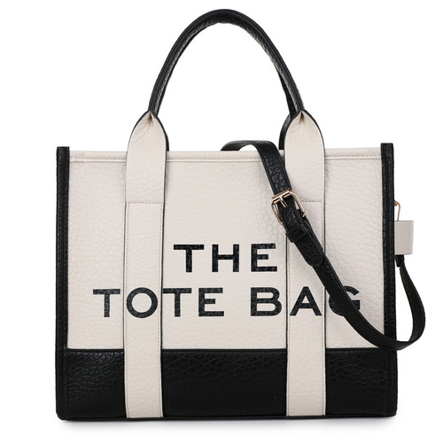 Women's bag cross-border foreign trade  new double color PU letter bag single shoulder crossbody trendy portable fashion tote bag