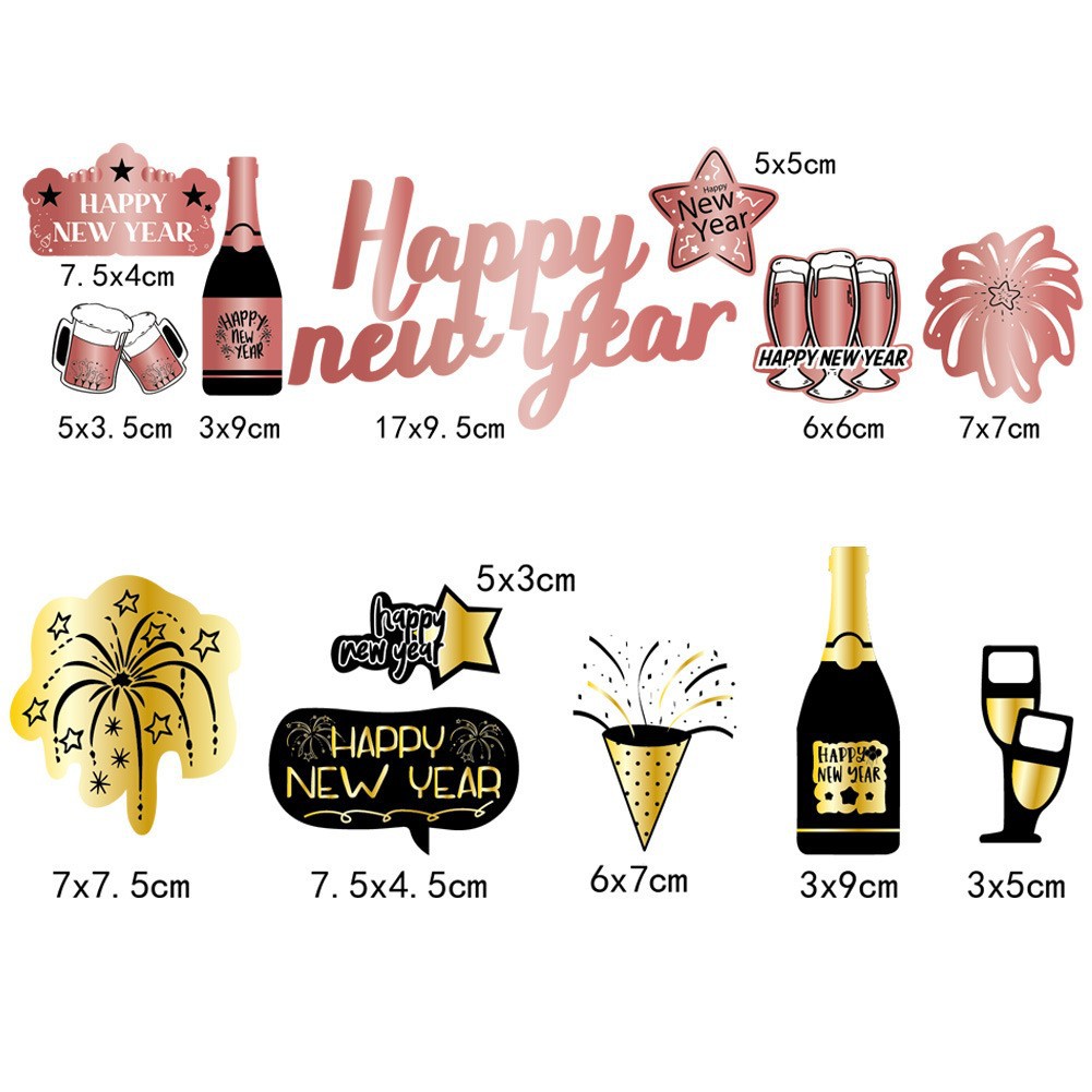 Globo decoración de año nuevo globo de decoración de Año Nuevo al por mayor decoración de fiesta de año nuevo látex redondo de 12 pulgadas globo digital de Año Nuevo de 32 pulgadas