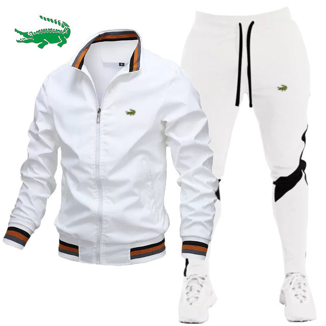 2023 New Men's Outdoor Jacket Set Casual Suit Spliced Trousers Bomber Jacket High Quality Jacket