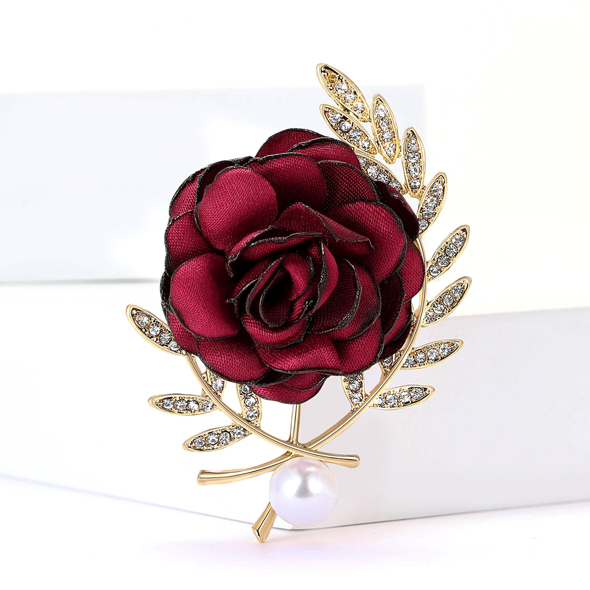 Elegante stoffen bloem broche voor dames jasjes en cardigans_voghion.com