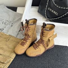 复古德训内增高马丁靴休闲运动短靴新款百搭拳击靴圆头中筒西部靴
