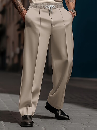 Men's Casual Loose Straight Cut Trousers