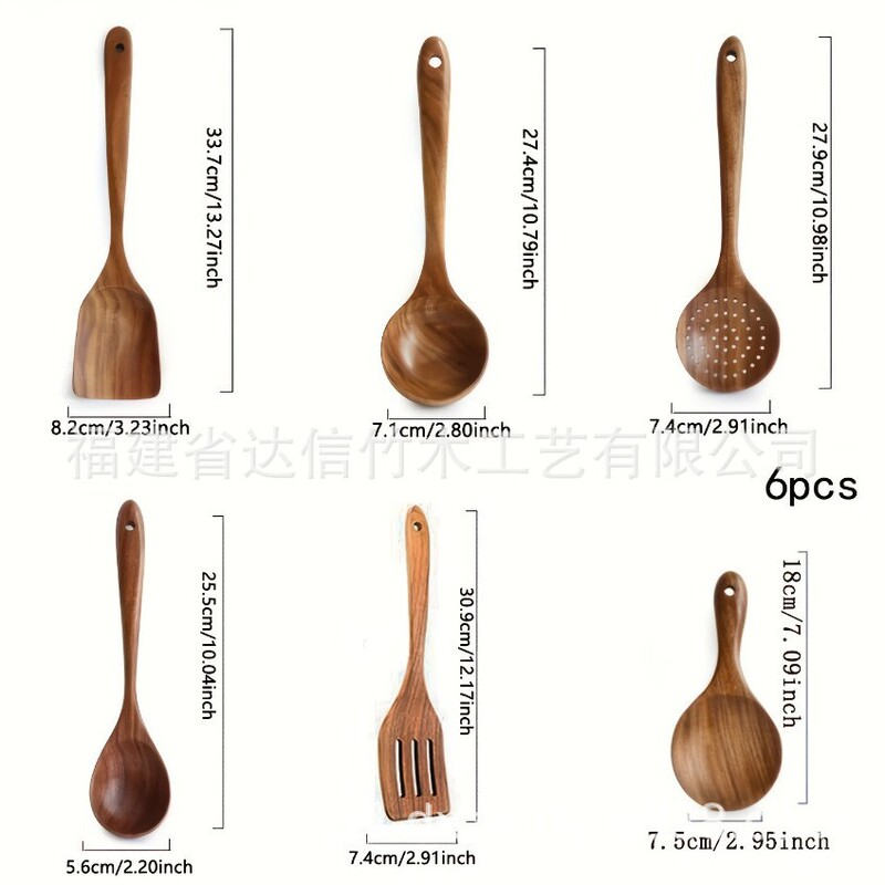クロスボーダークッキングセット アカシア材キッチン用品 長柄スパチュラ 無垢材スパチュラ スプーンとフォーク ノンスティックキッチン 10点セット|undefined