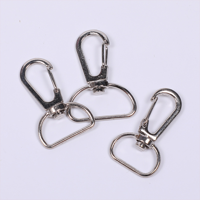 Botón de gancho de tres hilos de resorte metálico para mascotas tracción de cola D botón de langosta joyería maleta accesorios de hardware llavero
