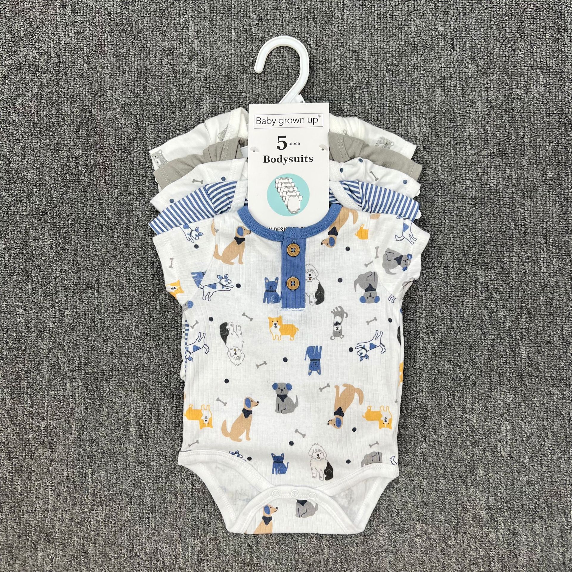 Mono de bebé para gatear, conjunto de cinco piezas de manga corta, 5 bodies versátiles para comercio exterior