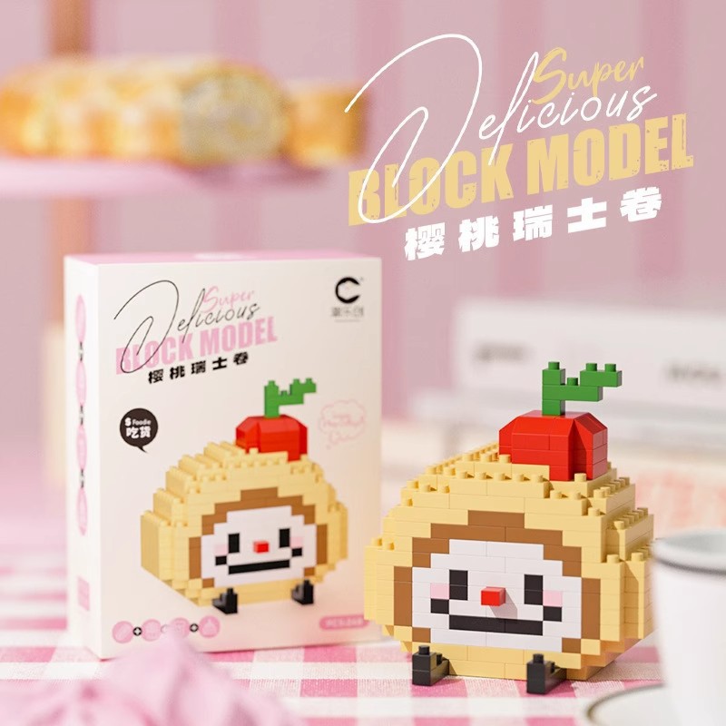 Chao Le Chuang 8921-32 Burger Food Doll Building Block Series Six Day Children's Gift Girl Blind Box Stand