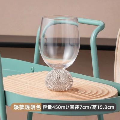 Color transparente - Copa de vino tinto 480ml - Diamante plateado