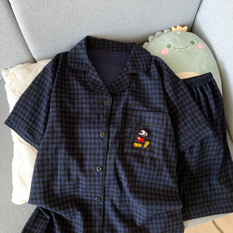 ピンク KT 猫パジャマ夏の女性の純粋な綿半袖ショーツ甘い雲綿夏は家の服セットの外で着用できます|undefined
