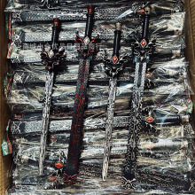 儿童一键弹射剑鞘玩具兵器舞台道具38厘米塑料宝剑地摊2元玩具